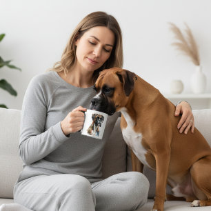 Haustier Boxer Aquarell Braun & Schwarz, PERSONALI Tasse