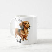 Haustier Dachshund Browns 'Teezeit' Personalisiere Kaffeetasse (Vorderseite Links)