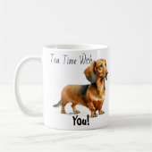 Haustier Dachshund Browns 'Teezeit' Personalisiere Kaffeetasse (Links)