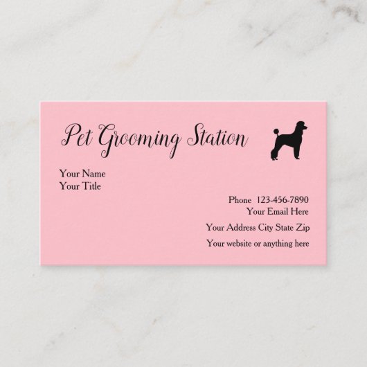 Haustier, das noble Visitenkarten pflegt Visitenkarte (Vorderseite)