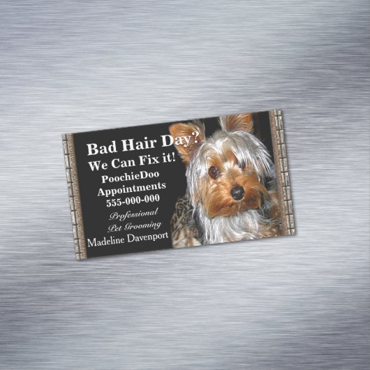 Haustier, das Poochie beruflich pflegt Magnetische Visitenkarte (Beispiel)