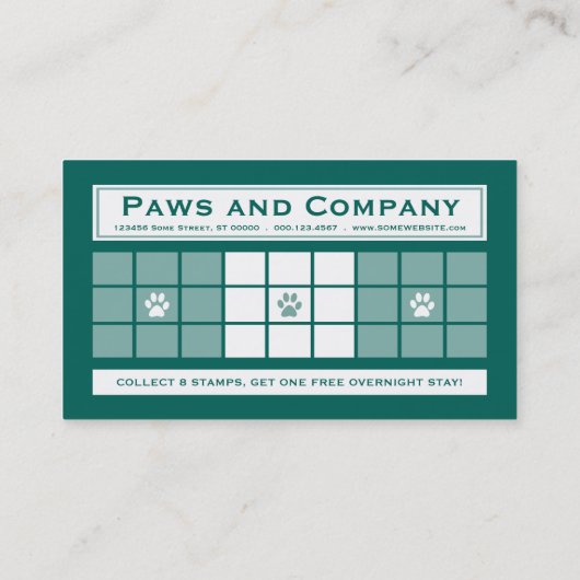 HAUSTIER, das Programm der Loyalitäts-3dots SITZT Treuekarte (Rückseite)