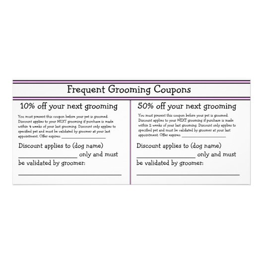 Haustier, das Promotionsmaterial pflegt Werbekarte (Hinten)