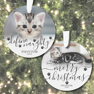 Haustier definiert unartige Katze Foto Weihnachten Ornament