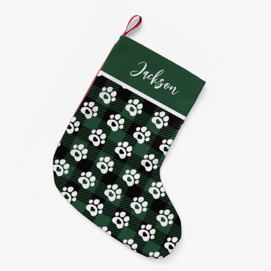 Haustier Dog Gingham Weihnachts-Strumpf Kleiner Weihnachtsstrumpf (Vorderansicht (hängend))
