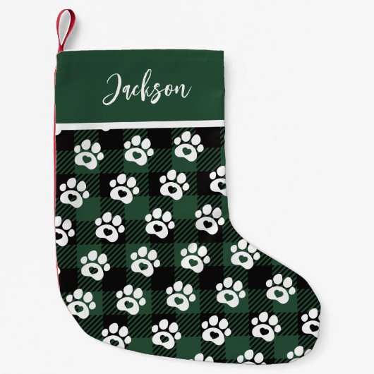 Haustier Dog Gingham Weihnachts-Strumpf Kleiner Weihnachtsstrumpf (Vorderseite)