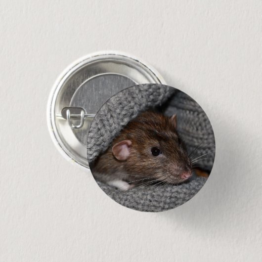 Haustier Dumbo Ratten-Knopf/Abzeichen Button (Vorne & Hinten)