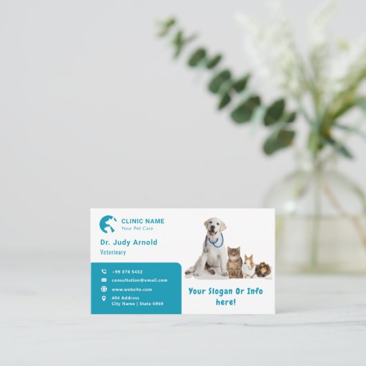 Haustier | Einfach modern Visitenkarte (Stehend Vorderseite)