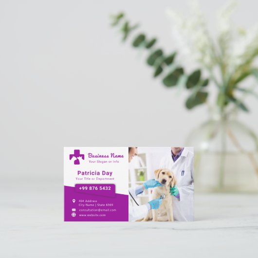 Haustier | Einfache Visitenkarte (Stehend Vorderseite)