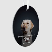 Haustier-einfacher Foto-Erinnerungsname und Jahre Ornament (Vorderseite)