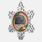 Haustier-ErinnerungsFoto personifizieren Schneeflocken Zinn-Ornament (Rechts)
