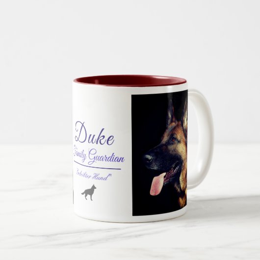 Haustier-Erinnerungsgeschenk-Kaffee-Tasse Zweifarbige Tasse (VorderseiteRechts)