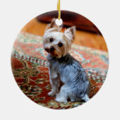 Haustier Erste Weihnachten 2 Foto 2 Seite Blumenst Keramik Ornament (Hinten)