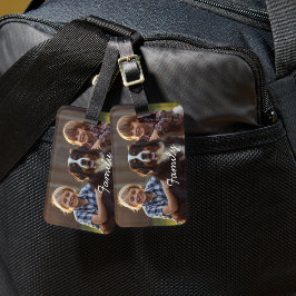 Haustier Familienfoto Berner Weiß Personalisieren Gepäckanhänger