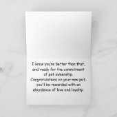 Haustier-Felsen-Gruß-Karte Karte (Innenseite)