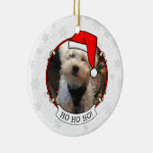 Haustier Foto Erste Weihnachtsmannmütze Weihnachte Keramik Ornament (Rechts)