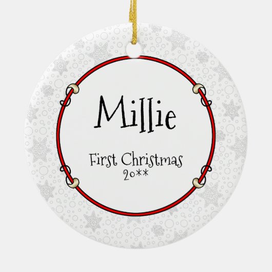 Haustier Foto Erste Weihnachtsmannmütze Weihnachte Keramik Ornament (Hinten)