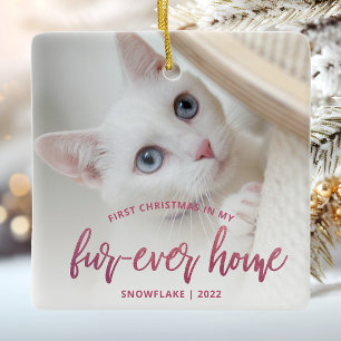 Haustier-Foto Erstes Weihnachten Für Immer Zuhause Keramikornament
