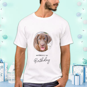 Haustier Foto Hund Geburtstag Personalisiert T-Shirt