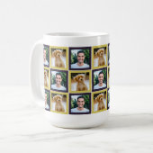 Haustier-Foto-Patchwork-Quadrate-Muster Mama Papa  Kaffeetasse (Vorderseite Links)