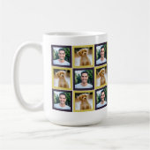 Haustier-Foto-Patchwork-Quadrate-Muster Mama Papa  Kaffeetasse (Links)