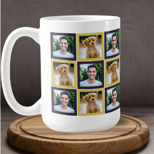Haustier-Foto-Patchwork-Quadrate-Muster Mama Papa Kaffeetasse