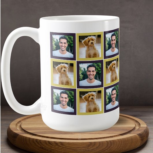 Haustier-Foto-Patchwork-Quadrate-Muster Mama Papa  Kaffeetasse