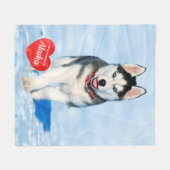 Haustier Foto Personalisiert Einfach Chic Hund Lov Fleecedecke (Vorderseite (Horizontal))