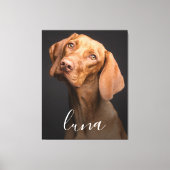 Haustier Foto Personalisierter Name Leinwanddruck (Vorderseite)