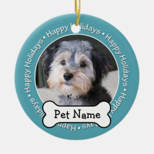 Haustier-Foto-Rahmen mit dem Hundeknochen Keramik Ornament