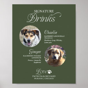 Haustier-Foto-Signature-Drinks-Hochzeitsschild Poster
