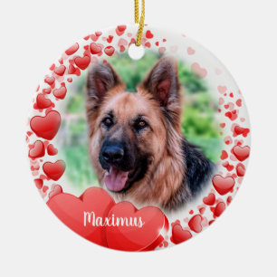 Haustier-Foto-Valentins-Ornament - Haustier-Gedenk Keramik Ornament