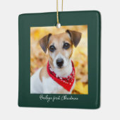 Haustier Foto Vorweihnachtsname Keramikornament (Links)