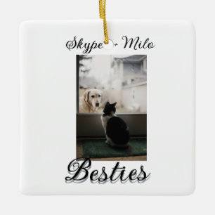 Haustier Freunde beste Freunde Name Haustier Foto Keramikornament