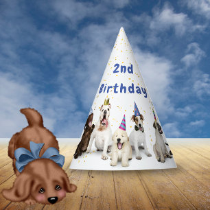 Haustier-Geburtstag-Hundeparty   Blau Partyhütchen