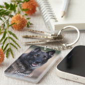 Haustier-Gedenkhund Foto Rainbow Bridge Haustier L Schlüsselanhänger (Vorderseite rechts)