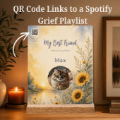 Haustier-Gedenkstätte mit Foto & Spotify-QR-Code Acrylschild
