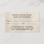 Haustier Groomer Erinnerung Boho Wasserfarbe Welpe Terminkarte (Rückseite)