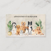 Haustier Groomer Erinnerung Boho Wasserfarbe Welpe Terminkarte (Vorderseite)