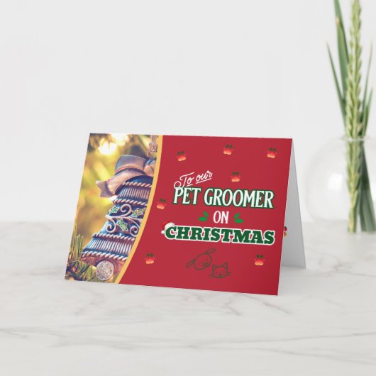 Haustier Groomer - Weihnachtszeit Katze und Hund U Karte (Vorderseite)