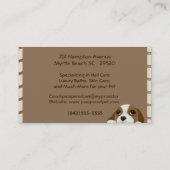 Haustier-/Hauswirtschaftskarte Visitenkarte (Rückseite)