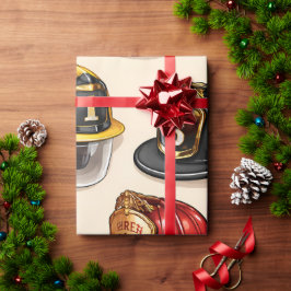 Haustier-Helm-Muster-Feuerwache-Wrap Geschenkpapier