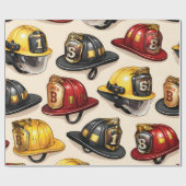 Haustier-Helm-Muster-Feuerwache-Wrap Geschenkpapier (Flach)
