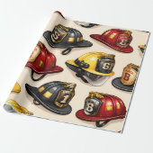 Haustier-Helm-Muster-Feuerwache-Wrap Geschenkpapier (Ungerollt)