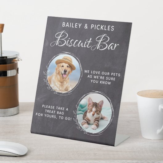 Haustier Hochzeit Custom Foto Hund Leckerei Biscui Sockelschild (In SItu)