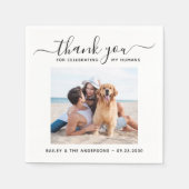 Haustier Hochzeit kundenspezifisches Foto Serviette (Vorderseite)