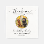 Haustier Hochzeit Modernes, elegantes Foto Vielen  Serviette (Vorderseite)