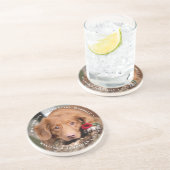 Haustier Hochzeit Personalisierter Hund Foto Verlo Getränkeuntersetzer (Seite)