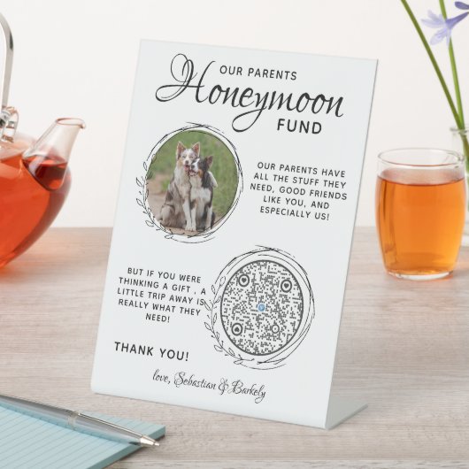 Haustier Hochzeitsflitterfonds Foto Venmo QR Code Sockelschild (In Situ)