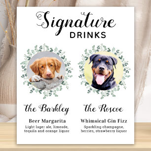 Haustier-Hochzeitshunde Unterschrift Getränke Cust Poster